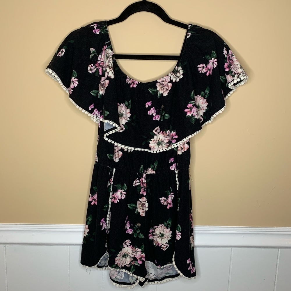 Riley & James Black Flower Print Romper